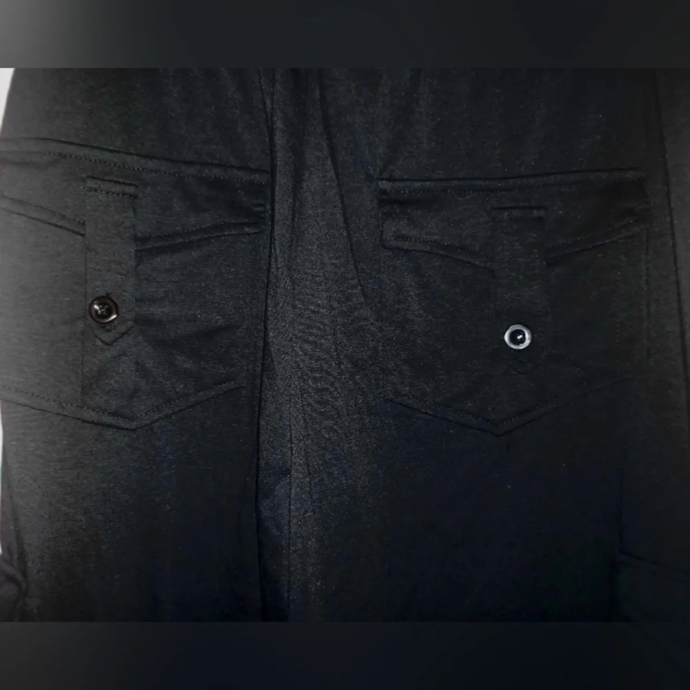 Black  Palazzo Cargo Pants Size Large - Picture 4 of 5